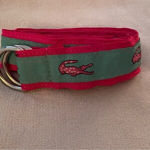 YRI ribbon belt-Pink & Green Belt with Silver Buckle. NWOT